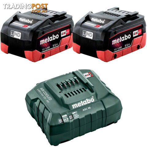 18V 5.5 Ah LiHD Cordless Battery & Charger Kit Metabo AU32100550