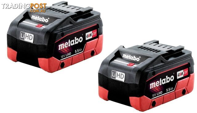 5.5Ah 18V LiHD Battery Pack of 2 Metabo AU32102550