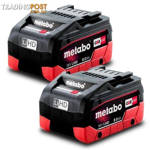 18V 8.0Ah LiHD Battery Pack of 2 Metabo AU32102800
