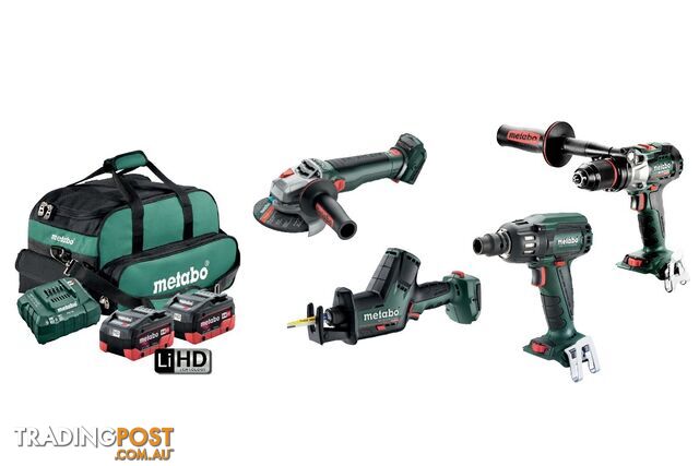 Brushless 4 Piece Cordless 18 V Battery Combo Kit Metabo MET18BL4SB2HD5.5EU...