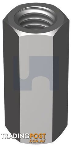 316 Stainless Finish Hex Coupler Metric Hobson