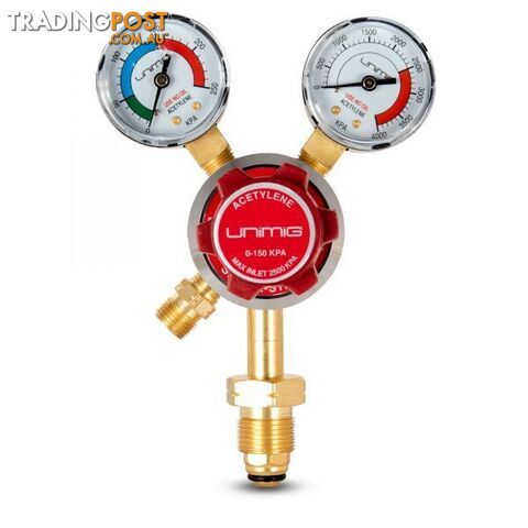 Twin Gauge Acetylene Regulator 0-150 kPa Unimig Acetreg