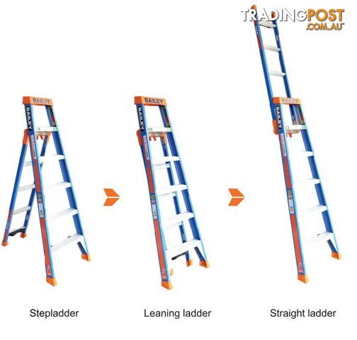 Fibreglass Ladder 2.1 Metres Multipurpose Step/Leaning/Straight Bailey FS13885