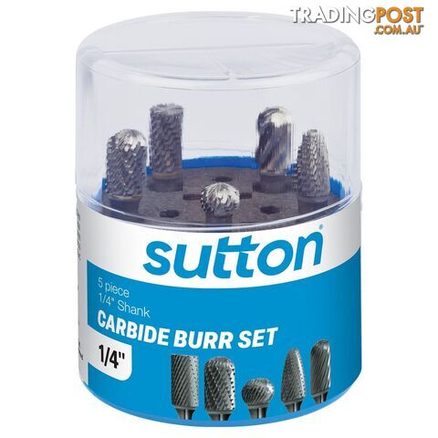 B900 SCB100 Carbide Burr Set 1/4 - Shank 1/4IN 5pc Sutton Tools B900SCB100