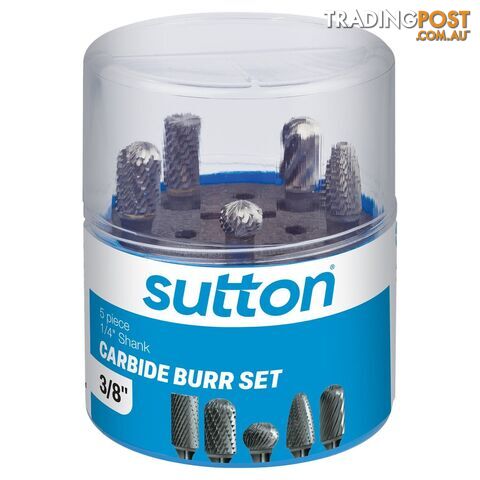 B900 SCB300 Carbide Burr Set 1/4 - Shank 3/8IN 5pc Sutton Tools B900SCB300