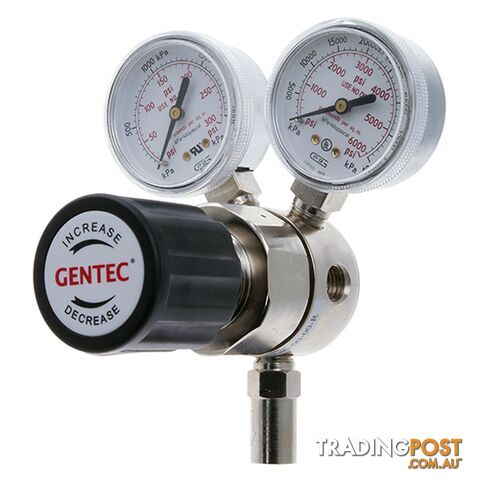 Gentec 1S Regulator 6.0 Purity Chrome Plated In: 30,000 kPa Out: 680 kPa