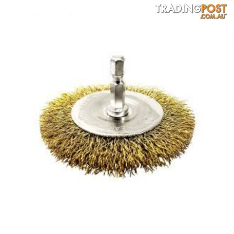 Brumby 100mm Spindle-Mounted Crimped Wheel Brush Josco BCW100