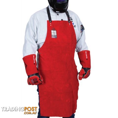 Big Red Leather Bib Style Welders Apron Elliotts BRAA2LS