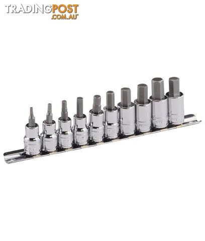 10 Piece 3/8" Dr. Metric Hex Bit Socket Set 3-12mm BS-310HM