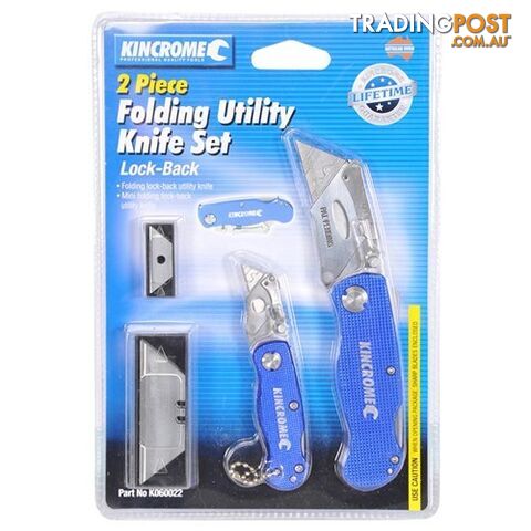 Folding Utility Knife Set Lock Back Kincrome K060022