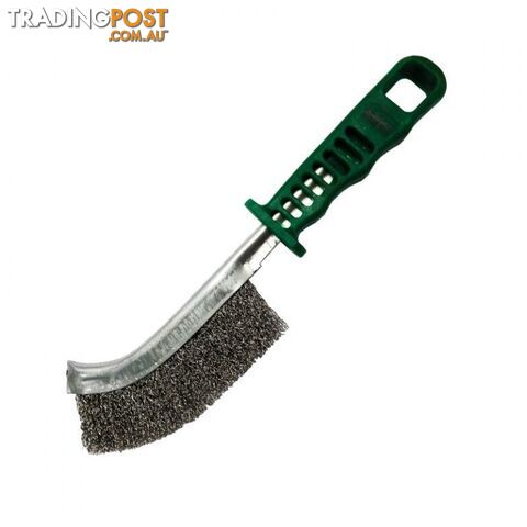 Hand Brush 316 Stainless Green Plastic Handle Josco BSBSS