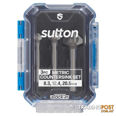 Countersink C201 HSS 3-FL 8.3/2.4/20.5mm Set Stack-In 3Pc Sutton Tools C201S03A