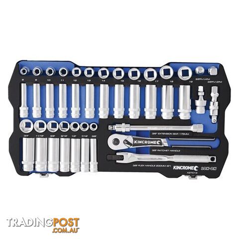 Lok-Onâ¢ Socket Set 45 Piece 3/8" Drive Metric & Imperial Kincrome K27013