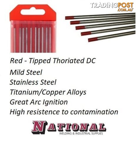 1mm 2% Thoriated Tig Tungsten Electrode Pack of 10