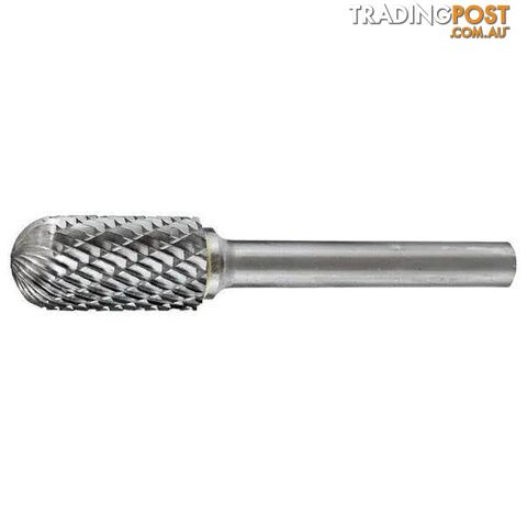 Carbide Burr Cylindrical Radius End 5/16" X 3/4" Head 1/4" Shank DC Holemaker...