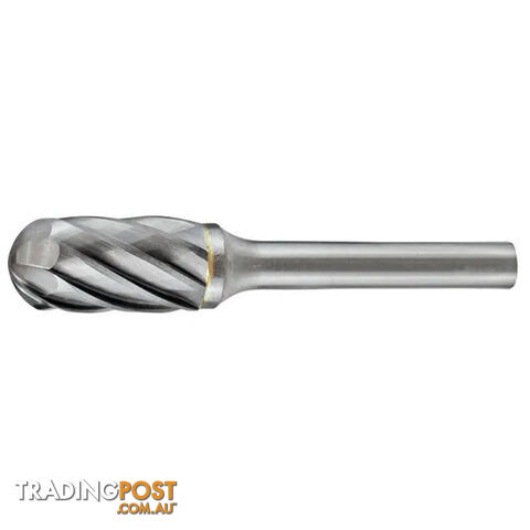 Carbide Burr Cylindrical Radius End 3/8" X 3/4" Head 1/4" Shank AC Holemaker...