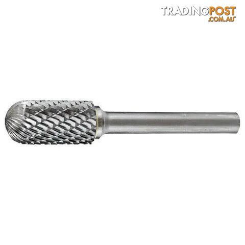 Carbide Burr Cylindrical Radius End 3/8" X 3/4" Head 1/4" Shank DC Holemaker...
