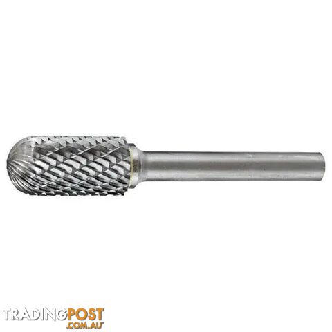 Carbide Burr Cylindrical Radius End 7/16" X 1" Head 1/4" Shank DC Holemaker...