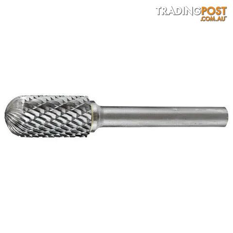 Carbide Burr Cylindrical Radius End 3/16" X 1/2" Head 1/8" Shank DC Holemaker...