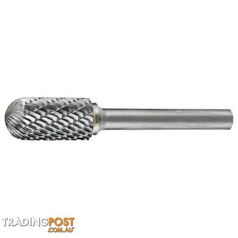 Carbide Burr Cylindrical Radius End 3/4" X 1" Head 1/4" Shank DC Holemaker...