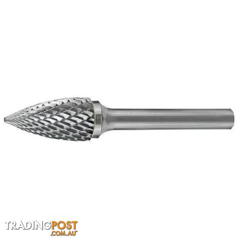 Carbide Burr Tree Shape Pointed End 1/8" X 3/8" Head 1/8" Shank DC Holemaker...
