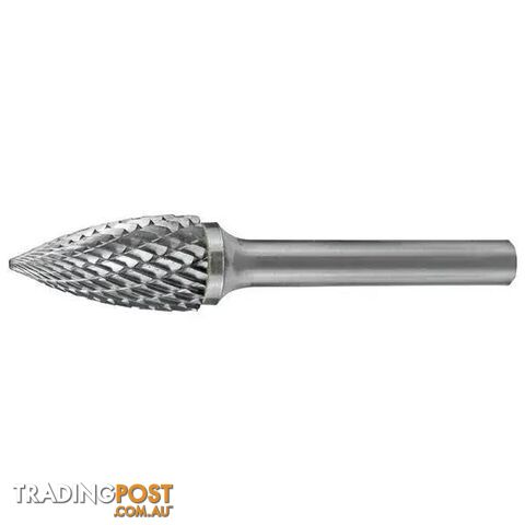 Carbide Burr Tree Shape Pointed End 5/8" X 1" Head 1/4" Shank DC Holemaker...
