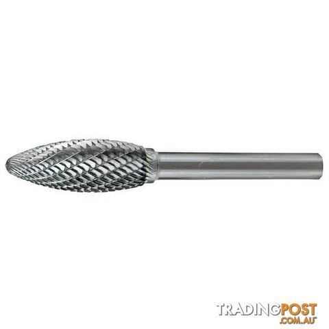 Carbide Burr Flame Shape 1/4" X 5/8" Head 1/4" Shank DC CB-SH1