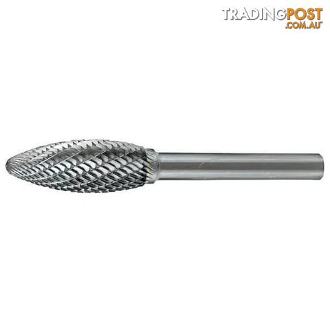 Carbide Burr Flame Shape 3/8" X 1" Head 1/4" Shank DC CB-SH3