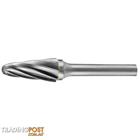 Carbide Burr Aluminium Tapered Radius End 5/8" X 1-5/16" Head 1/4" Shank AC...