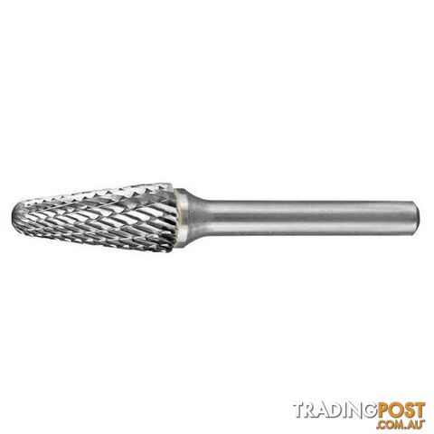 Carbide Burr Tapered Radius End 5/8" X 1-5/16" Head 1/4" Shank DC CB-SL6