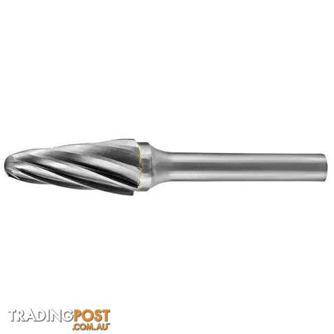 Carbide Burr Aluminium Tapered Radius End 3/4" X 1-1/2" Head 1/4" Shank AC...