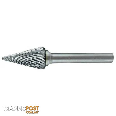 Carbide Burr Cone Shape 1/4" X 3/4" Head 1/4" Shank DC CB-SM2