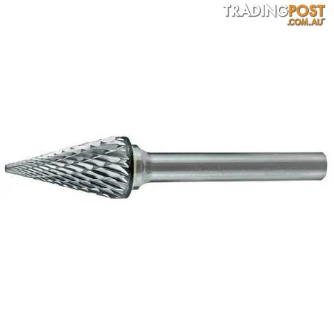 Carbide Burr Cone Shape 1/2" X 1" Head 1/4" Shank DC CB-SM5