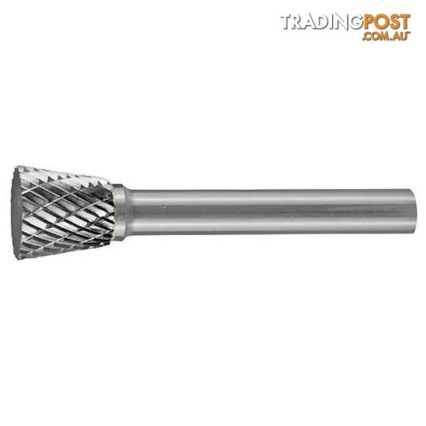 Carbide Burr Inverted Cone Shape 1/4" X 1/4" Head 1/4" Shank DC Holemaker...