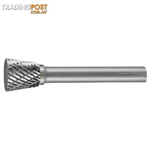 Carbide Burr Inverted Cone Shape 3/8" X 3/8" Head 1/4" Shank DC Holemaker...