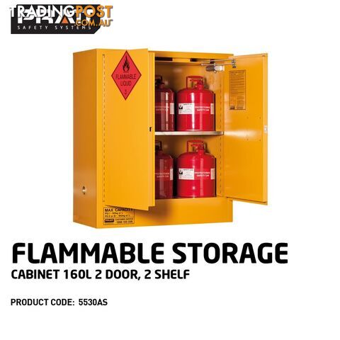 Flammable Storage Cabinet 160L 2 Door 2 Shelf 5530AS