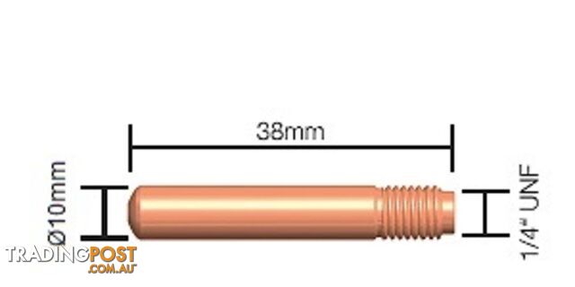 1.0mm Contact Tip Standard Duty (Tweco Style 2 & 4) 14-40 Pkt : 10