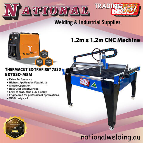 CNC Plasma Machine with Thermacut Plasma Cutter 75SD EX75SD-M8M P/N...