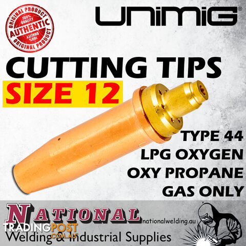 Unimig Type 44 LPG Oxygen Cutting Tips Size 12 Nozzle Oxy Propane Gas Only CNP44-12 - photo 2 of 2