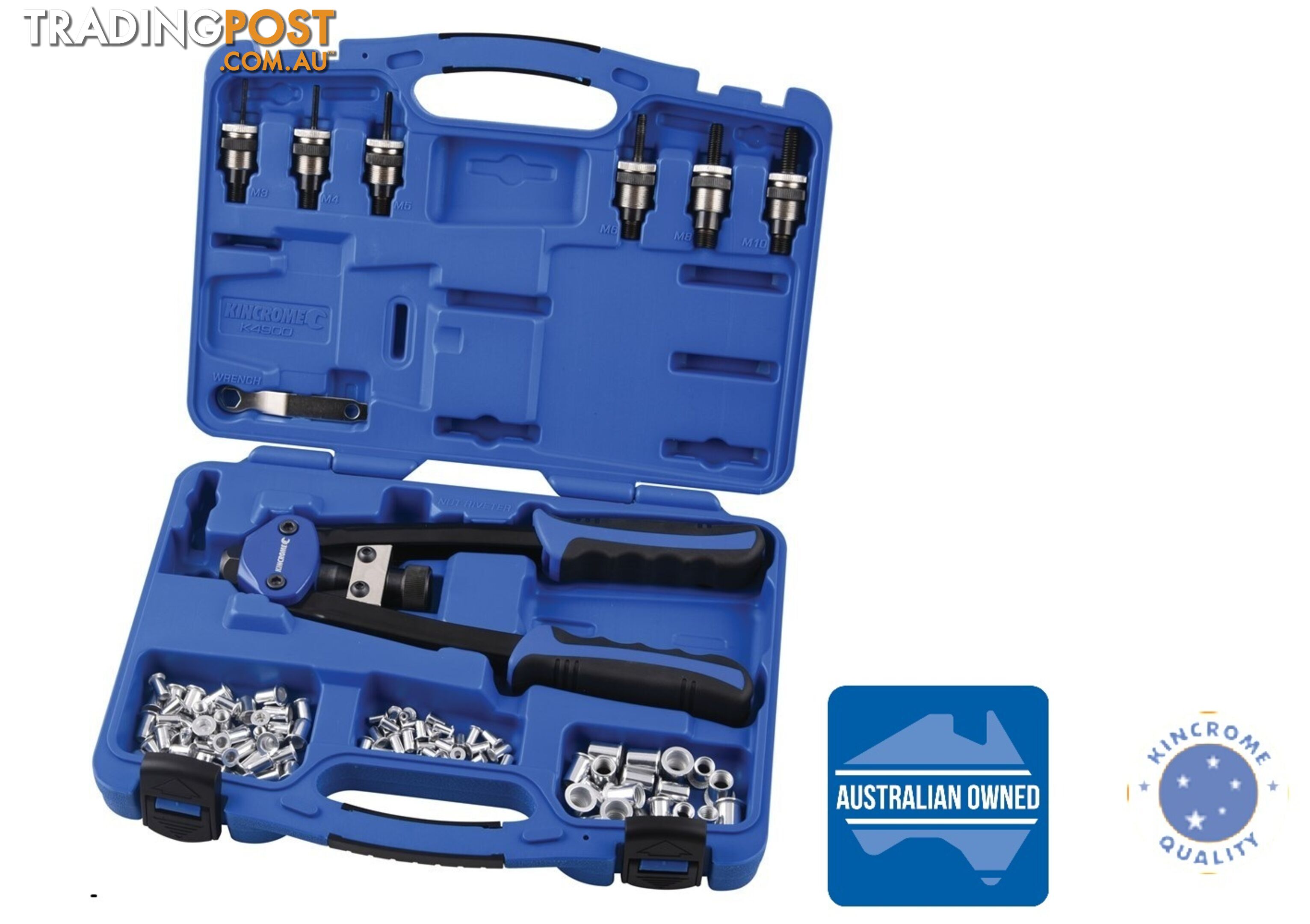 Nut Riveter Twin Handle 68 Piece Set Kincrome K4900