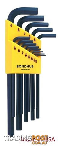 Set 13 Hex L-Wrenches .050 - 3/8 - Long Bondhus 12137