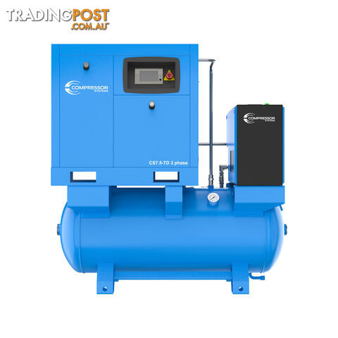 10HP Three Phase Silent Screw Air Compressor CS7.5-TD with 320L Tank, Built-In...