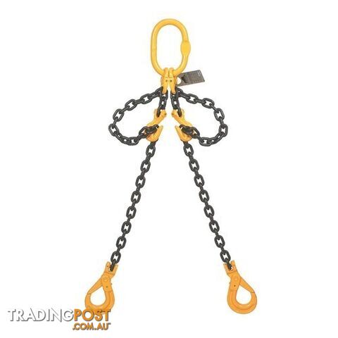 G80 Single Leg Chain Sling With Clevis Self Locking Hook 8MM X 2m Beaver...