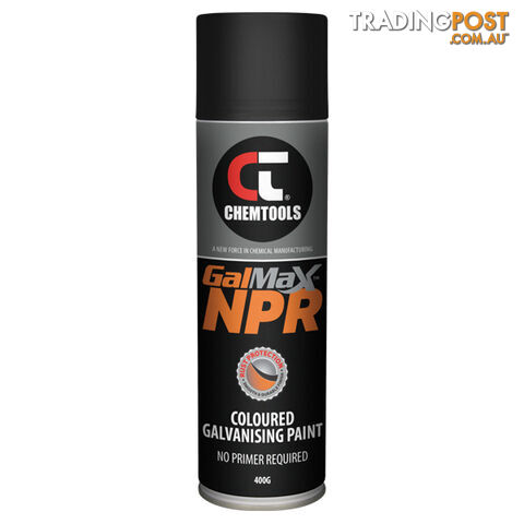400g NPR Matte Black Coloured Galvanising Aerosol Paint Chemtools CT-MBKSG-400