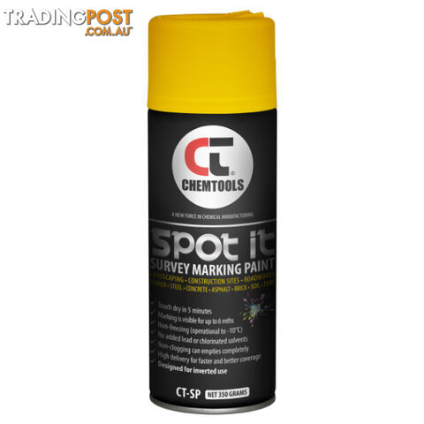 Spot It Survey Marking Paint Yellow 350g Aerosol ChemTools CT-SP-350YL
