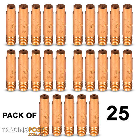 0.9mm Steel M6 6mm 25mm Bzl Style Contact Tip CT0966-25 Pack of 25