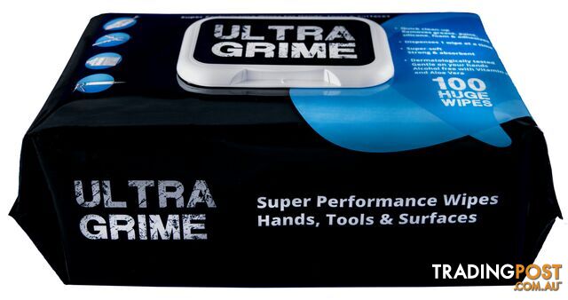 Cloth Wipes For Hand, Tools & Surfaces Multi Purpose Pack of 100 Wipes Ultra Grime 5900