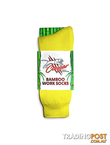 Bamboo Work Socks Yellow Colour Cougar CWS-Yellow