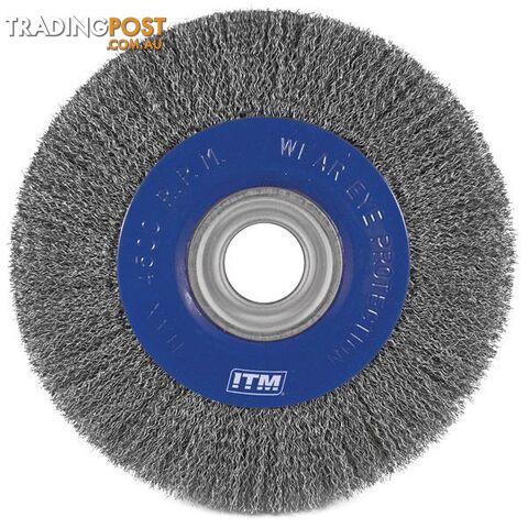 Crimp Wire Wheel Brush Steel 200mm X 20mm, Multi Bore ITM TM7012-200