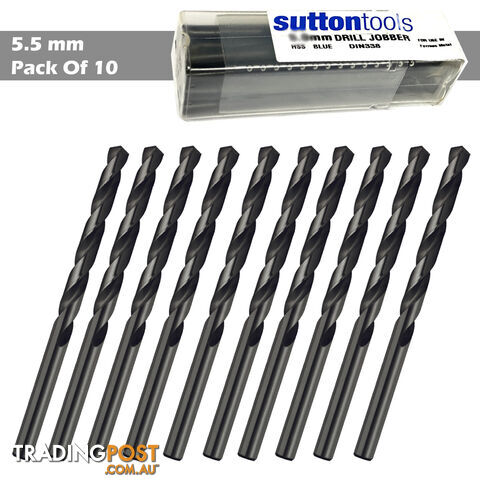 Drill D102 5.5mm Jobber DIN338 HSS BLU Sutton Tools D1020550 Pack of 10
